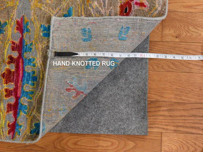 Transitional hand-knotted wool/silk rug in Blue, 9'9" x 13'8", SKU O078845 (view 7)