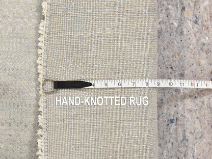 Modern / Contemporary hand-knotted wool rug in Gray, 7'10" x 7'10", SKU O078846 (view 6)