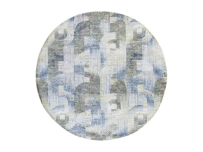 Modern / Contemporary hand-knotted wool/silk rug in Beige, 8' x 8', SKU O078847