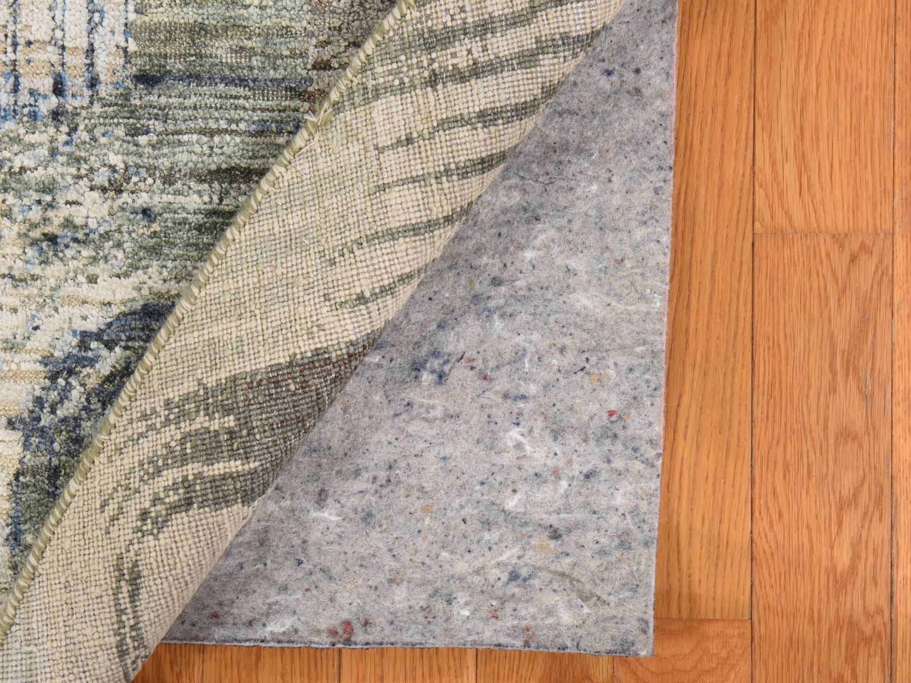 Modern / Contemporary hand-knotted wool/silk rug in Beige, 8' x 8', SKU O078847 (view 7)