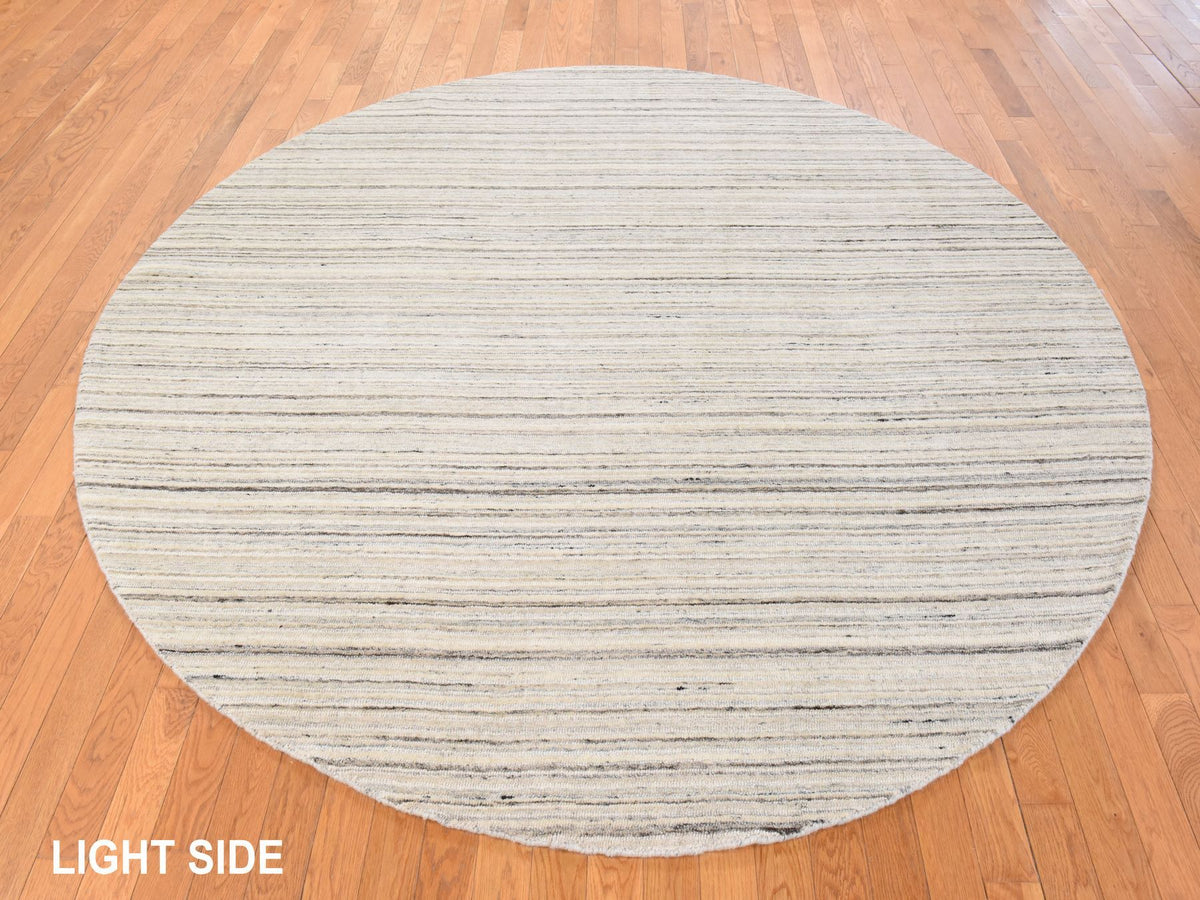 Modern / Contemporary hand-knotted wool rug in Ivory, 8' x 8', SKU O078848 (view 3)