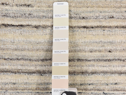 Modern / Contemporary hand-knotted wool rug in Ivory, 8' x 8', SKU O078848 (view 5)
