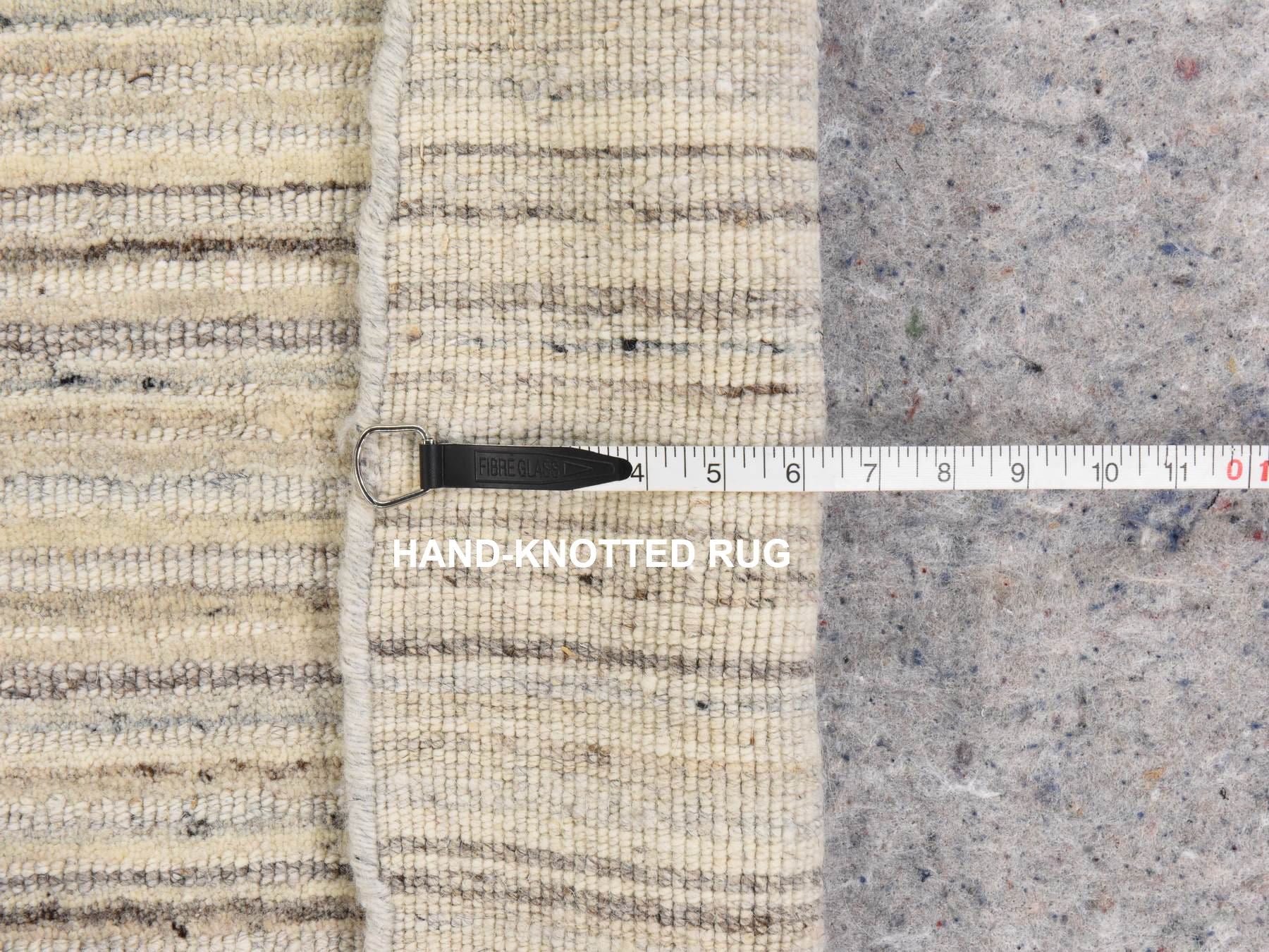 Modern / Contemporary hand-knotted wool rug in Ivory, 8' x 8', SKU O078848 (view 6)