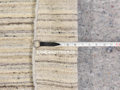 Modern / Contemporary hand-knotted wool rug in Ivory, 8' x 8', SKU O078848 (view 6)