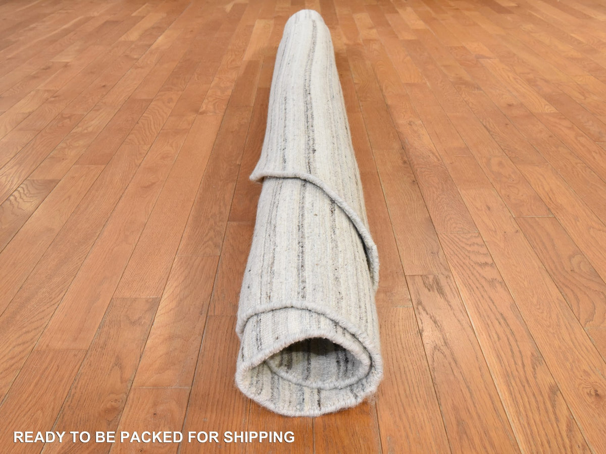 Modern / Contemporary hand-knotted wool rug in Ivory, 8' x 8', SKU O078848 (view 9)
