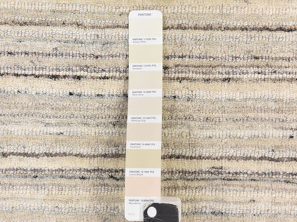 Modern / Contemporary hand-knotted wool rug in Ivory, 8' x 8', SKU O078849 (view 5)