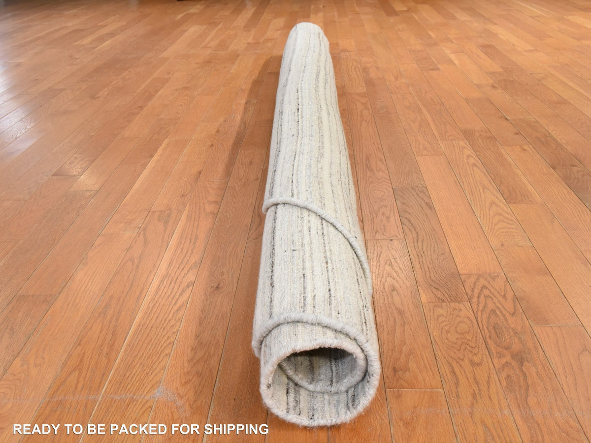 Modern / Contemporary hand-knotted wool rug in Ivory, 8' x 8', SKU O078849 (view 9)