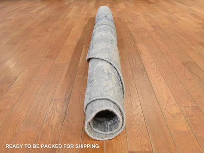 Modern / Contemporary hand-knotted wool/silk rug in Beige, 8' x 8', SKU O078852 (view 9)