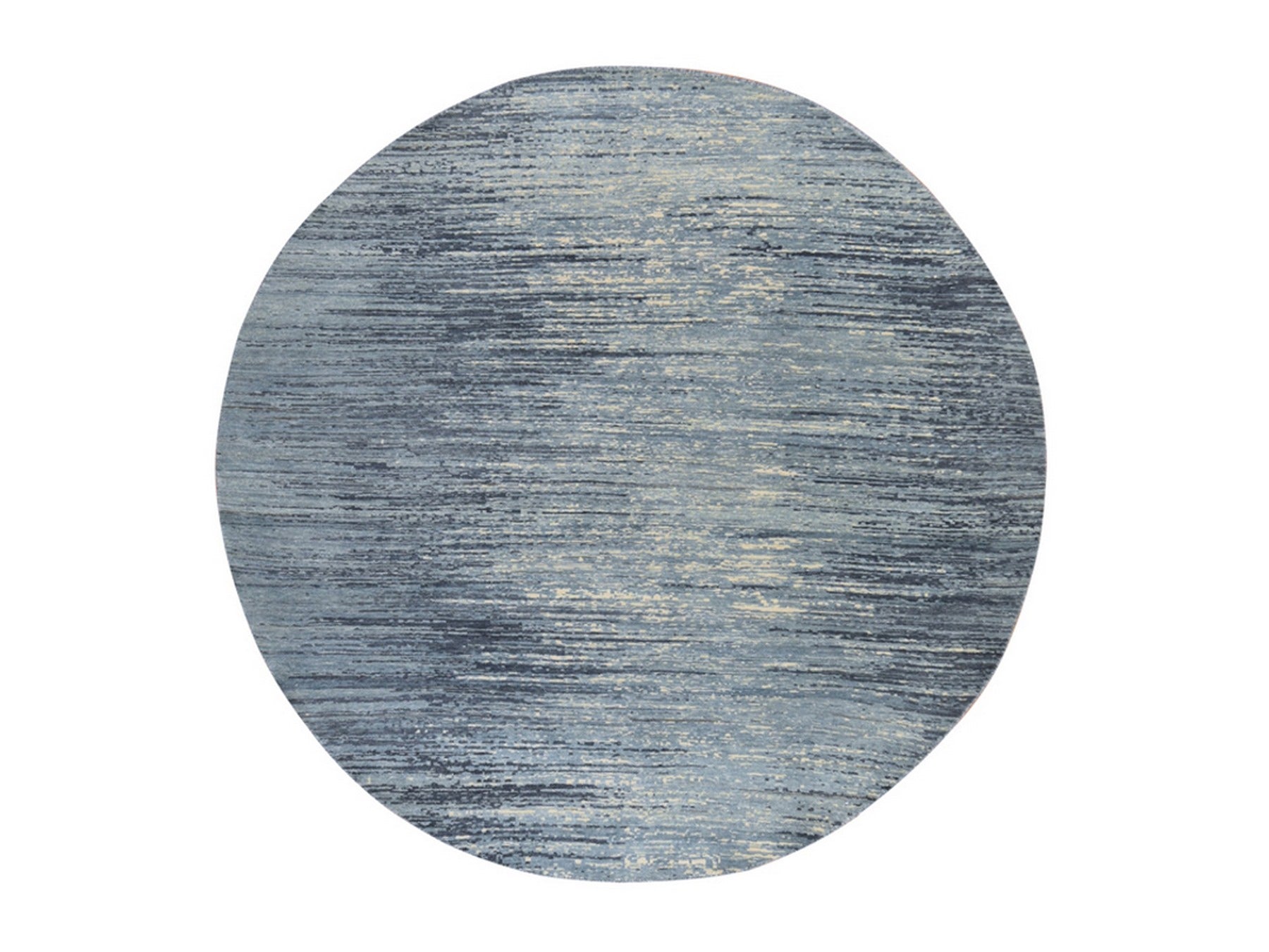 Modern / Contemporary hand-knotted wool rug in Blue, 8' x 8', SKU O078855