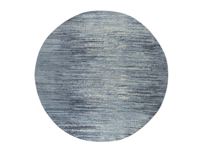 Modern / Contemporary hand-knotted wool rug in Blue, 8' x 8', SKU O078855