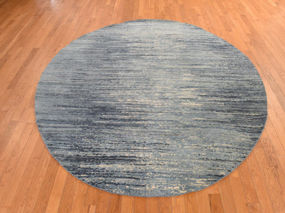 Modern / Contemporary hand-knotted wool rug in Blue, 8' x 8', SKU O078855 (view 2)