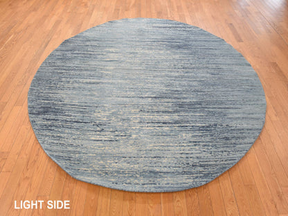 Modern / Contemporary hand-knotted wool rug in Blue, 8' x 8', SKU O078855 (view 3)
