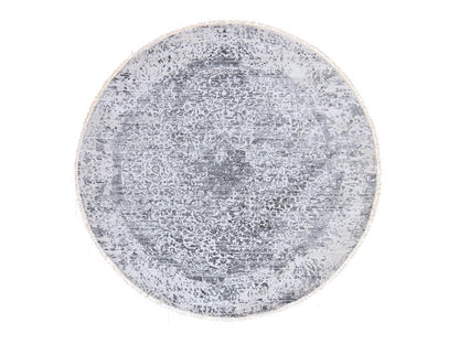 Persian Modern / Contemporary hand-knotted wool/silk rug in Gray, 7' x 7', SKU O078857