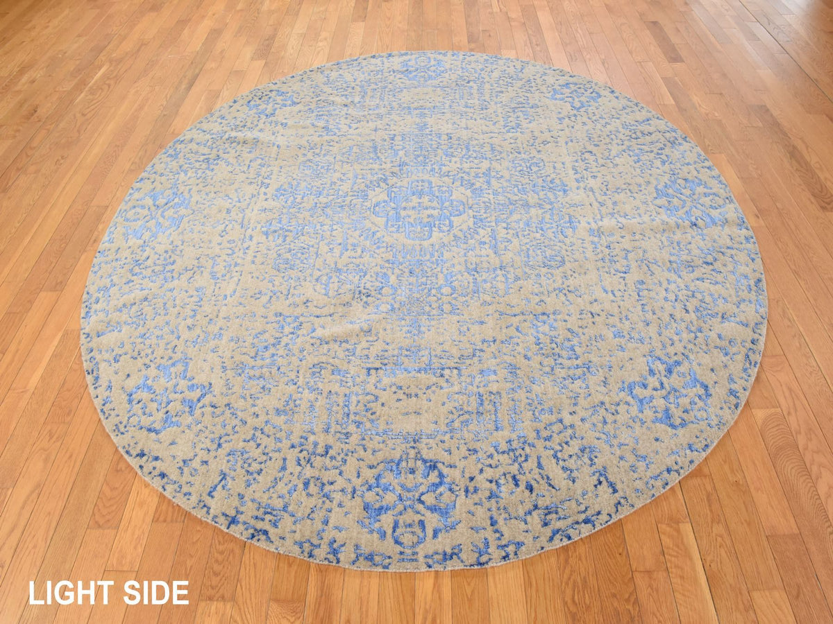 Mamluk Mamluk hand-knotted wool/silk rug in Beige, 8' x 8', SKU O078858 (view 3)