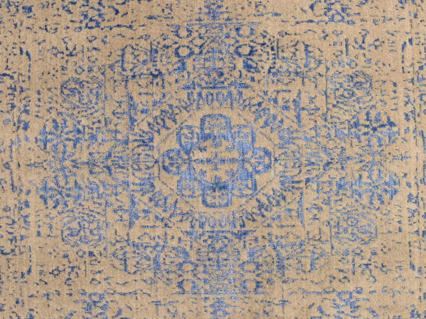Mamluk Mamluk hand-knotted wool/silk rug in Beige, 8' x 8', SKU O078858 (view 4)