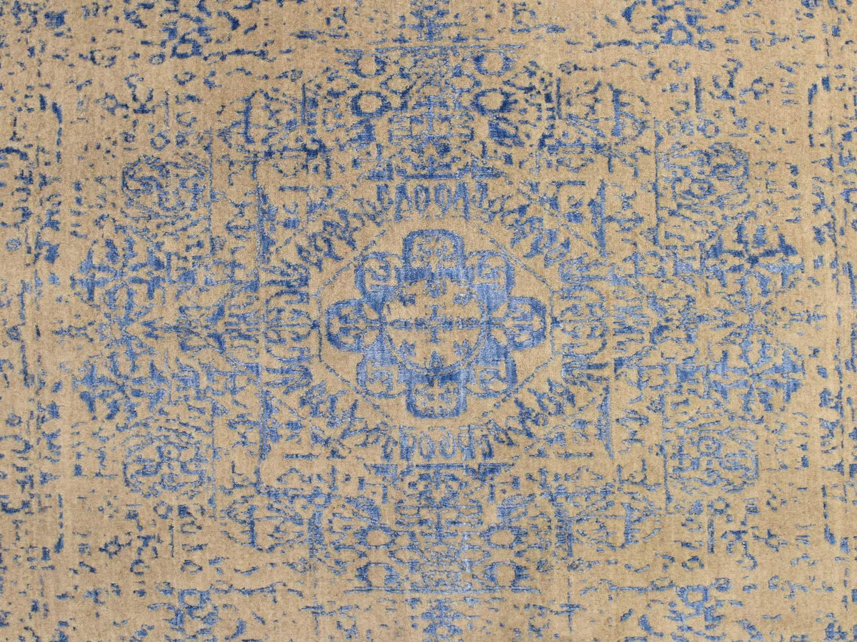 Mamluk Mamluk hand-knotted wool/silk rug in Beige, 8' x 8', SKU O078858 (view 4)
