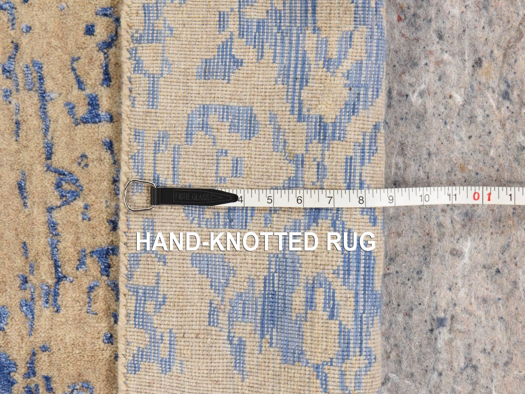 Mamluk Mamluk hand-knotted wool/silk rug in Beige, 8' x 8', SKU O078858 (view 6)