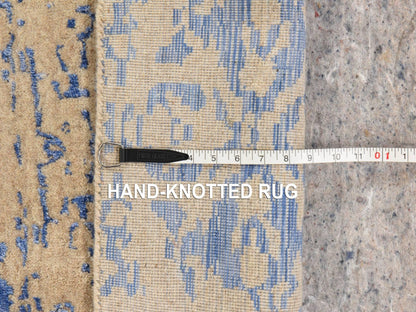 Mamluk Mamluk hand-knotted wool/silk rug in Beige, 8' x 8', SKU O078858 (view 6)
