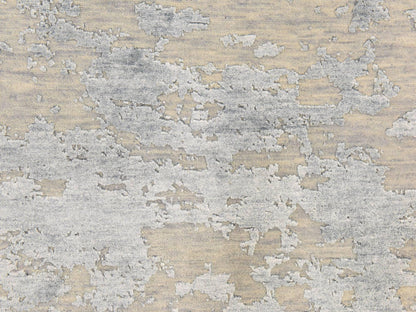 Modern / Contemporary hand-knotted wool/silk rug in Gray, 7'10" x 7'10", SKU O078859 (view 4)