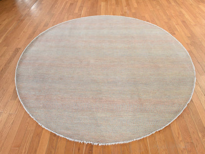 Modern / Contemporary hand-knotted wool/silk rug in Pink, 8' x 8', SKU O078860 (view 2)