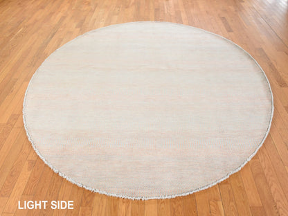 Modern / Contemporary hand-knotted wool/silk rug in Pink, 8' x 8', SKU O078860 (view 3)