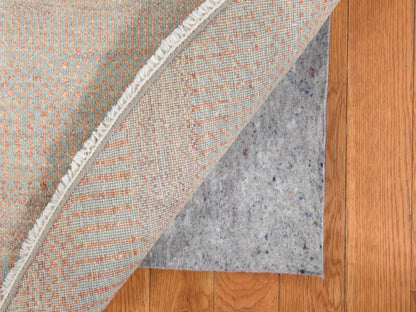Modern / Contemporary hand-knotted wool/silk rug in Pink, 8' x 8', SKU O078860 (view 7)