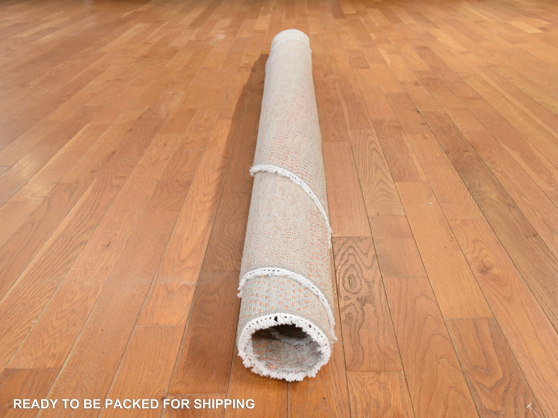 Modern / Contemporary hand-knotted wool/silk rug in Pink, 8' x 8', SKU O078860 (view 9)
