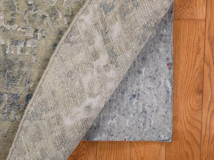 Modern / Contemporary hand-knotted wool/silk rug in Beige, 8' x 8', SKU O078861 (view 7)