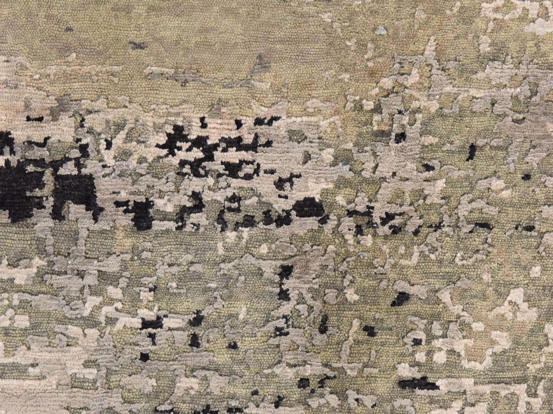 Modern / Contemporary hand-knotted wool/silk rug in Beige, 7' x 7', SKU O078863 (view 4)
