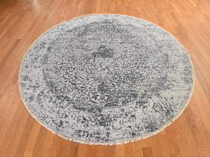 Persian Modern / Contemporary hand-knotted wool/silk rug in Gray, 8' x 8', SKU O078864 (view 2)