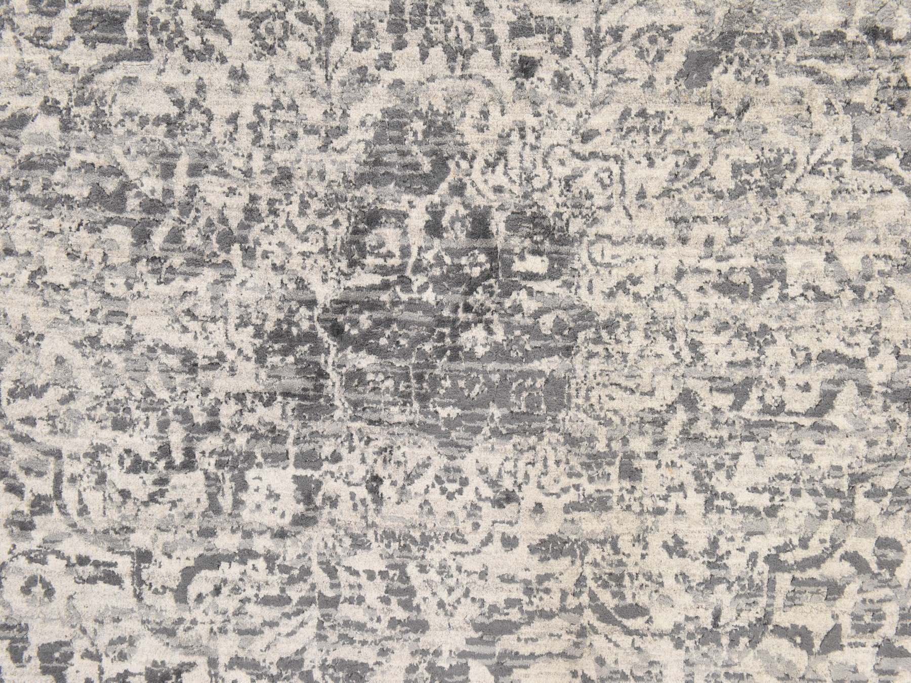 Persian Modern / Contemporary hand-knotted wool/silk rug in Gray, 8' x 8', SKU O078864 (view 4)