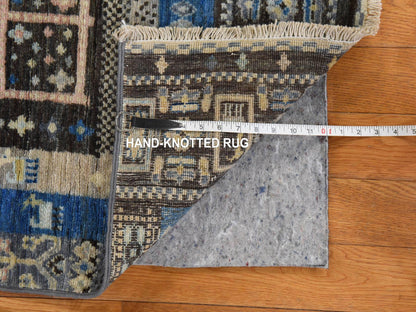 Gabbeh Tribal hand-knotted wool rug in Blue, 2'10" x 4'10", SKU O078865 (view 5)