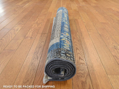 Gabbeh Tribal hand-knotted wool rug in Blue, 2'10" x 4'10", SKU O078865 (view 7)