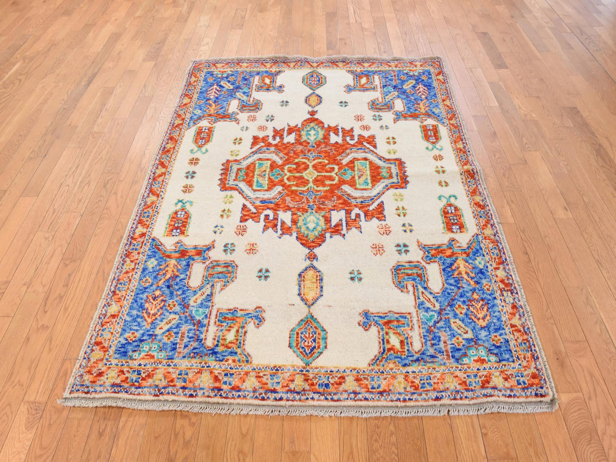 Tribal Tribal hand-knotted wool rug in Ivory, 5' x 6'7", SKU O078867 (view 2)