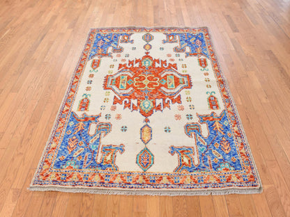 Tribal Tribal hand-knotted wool rug in Ivory, 5' x 6'7", SKU O078867 (view 2)