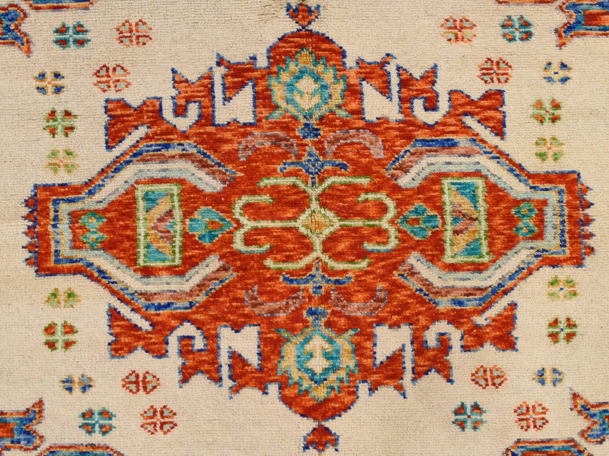 Tribal Tribal hand-knotted wool rug in Ivory, 5' x 6'7", SKU O078867 (view 3)