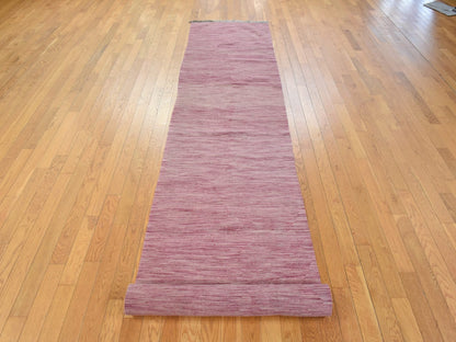 Kilim Flatweave hand-knotted wool runner in Pink, 2'8" x 16', SKU O078869 (view 2)
