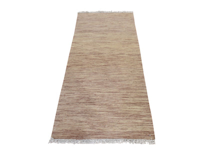Kilim Flatweave hand-knotted wool runner in Brown, 2'6" x 6'5", SKU O078871
