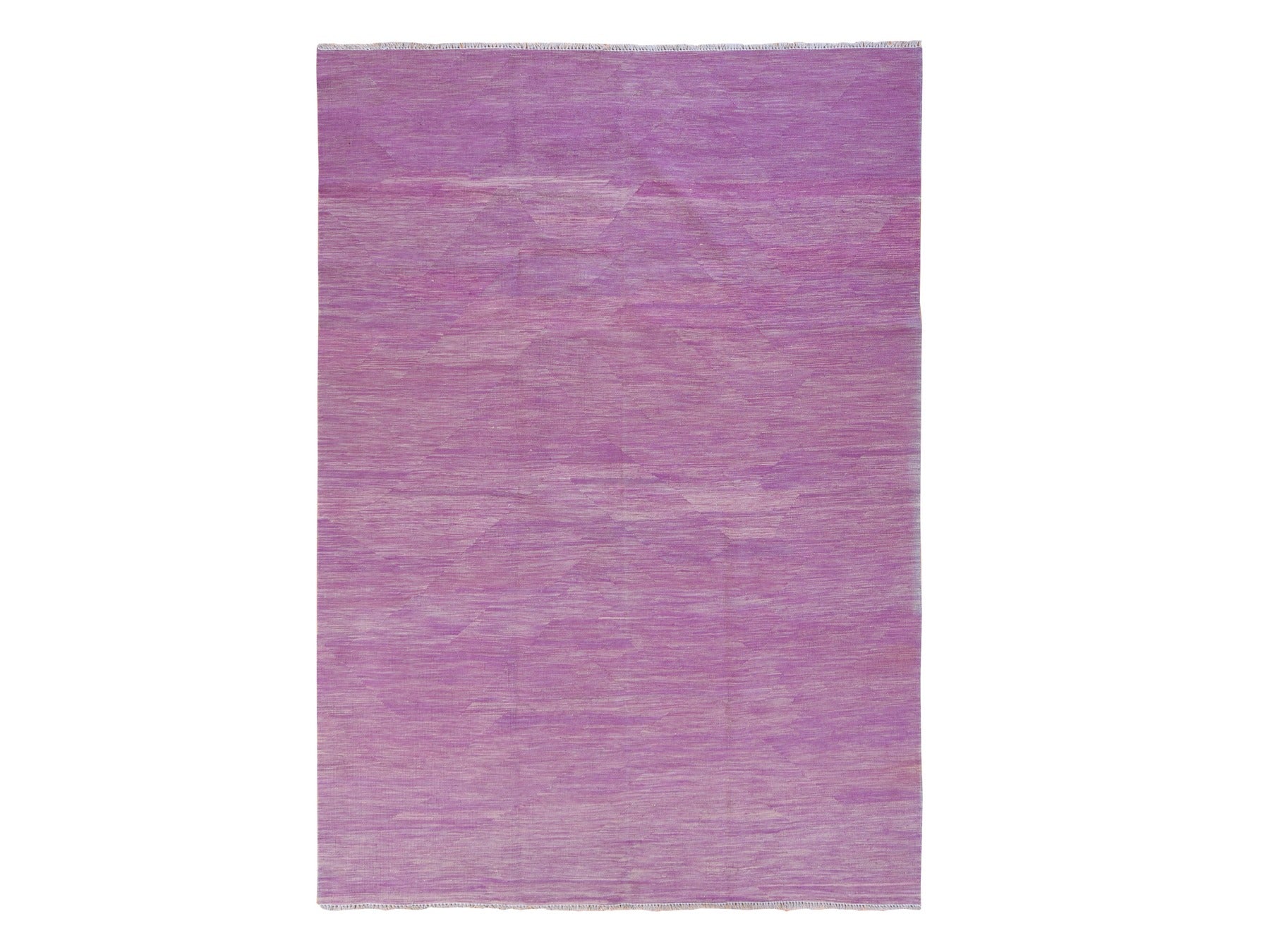 Kilim Flatweave hand-knotted wool rug in Purple, 6'8" x 9'8", SKU O078872