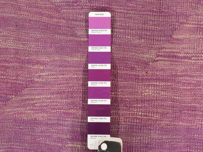 Kilim Flatweave hand-knotted wool rug in Purple, 6'8" x 9'8", SKU O078872 (view 6)