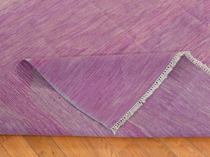 Kilim Flatweave hand-knotted wool rug in Purple, 6'8" x 9'8", SKU O078872 (view 8)