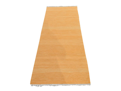 Kilim Flatweave hand-knotted wool runner in Yellow, 2'4" x 6'4", SKU O078873