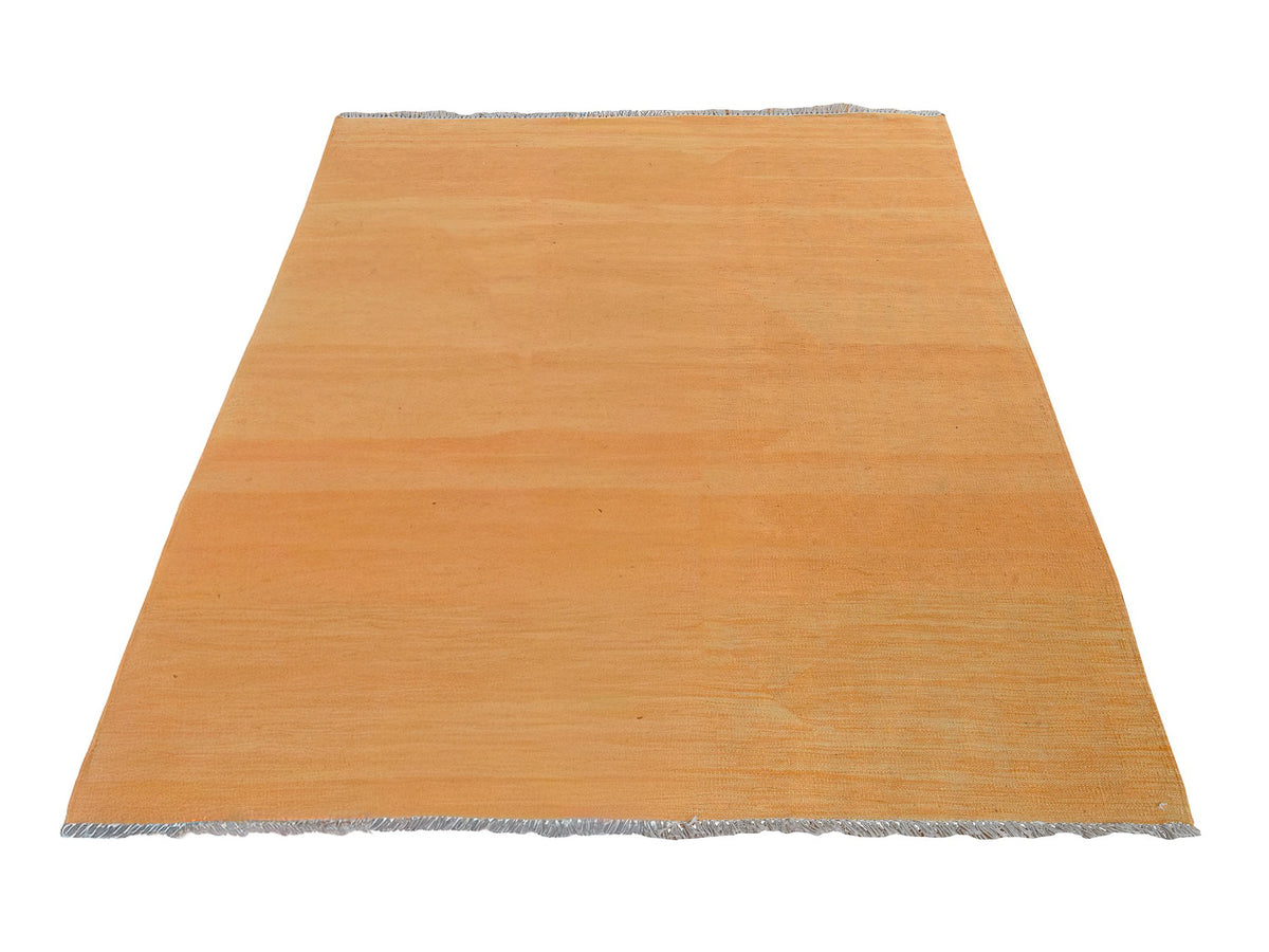 Kilim Flatweave hand-knotted wool rug in Yellow, 5' x 6'6", SKU O078875