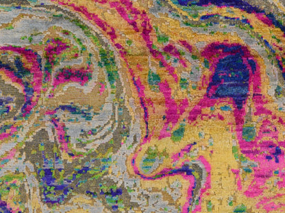 Transitional hand-knotted wool/silk rug in Multicolored, 3' x 5', SKU O078876 (view 3)