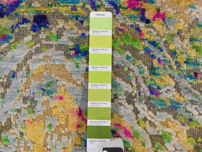 Transitional hand-knotted wool/silk rug in Multicolored, 3' x 5', SKU O078876 (view 4)