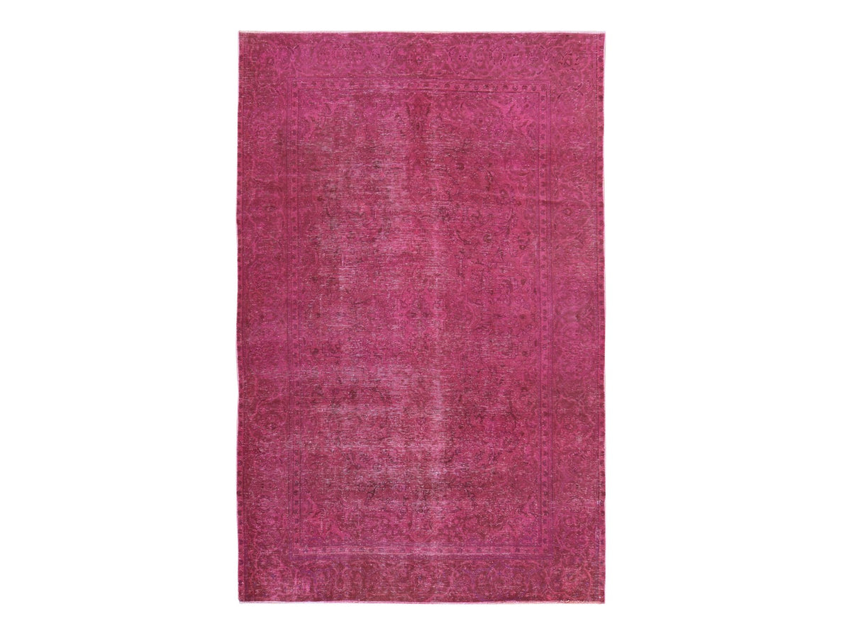 Persian Vintage hand-knotted wool rug in Overdyed, 6'4" x 10', SKU O078877