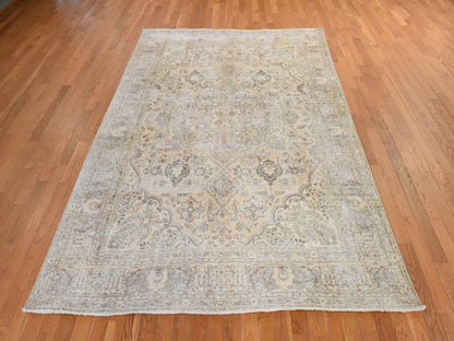 Persian Vintage hand-knotted wool rug in Beige, 6'8" x 9'8", SKU O078878 (view 2)
