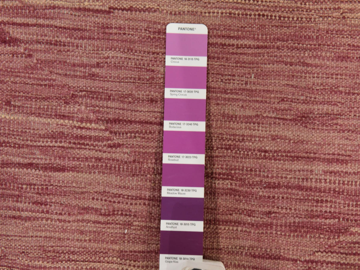 Kilim Flatweave hand-knotted wool runner in Pink, 2'8" x 10', SKU O078882 (view 4)