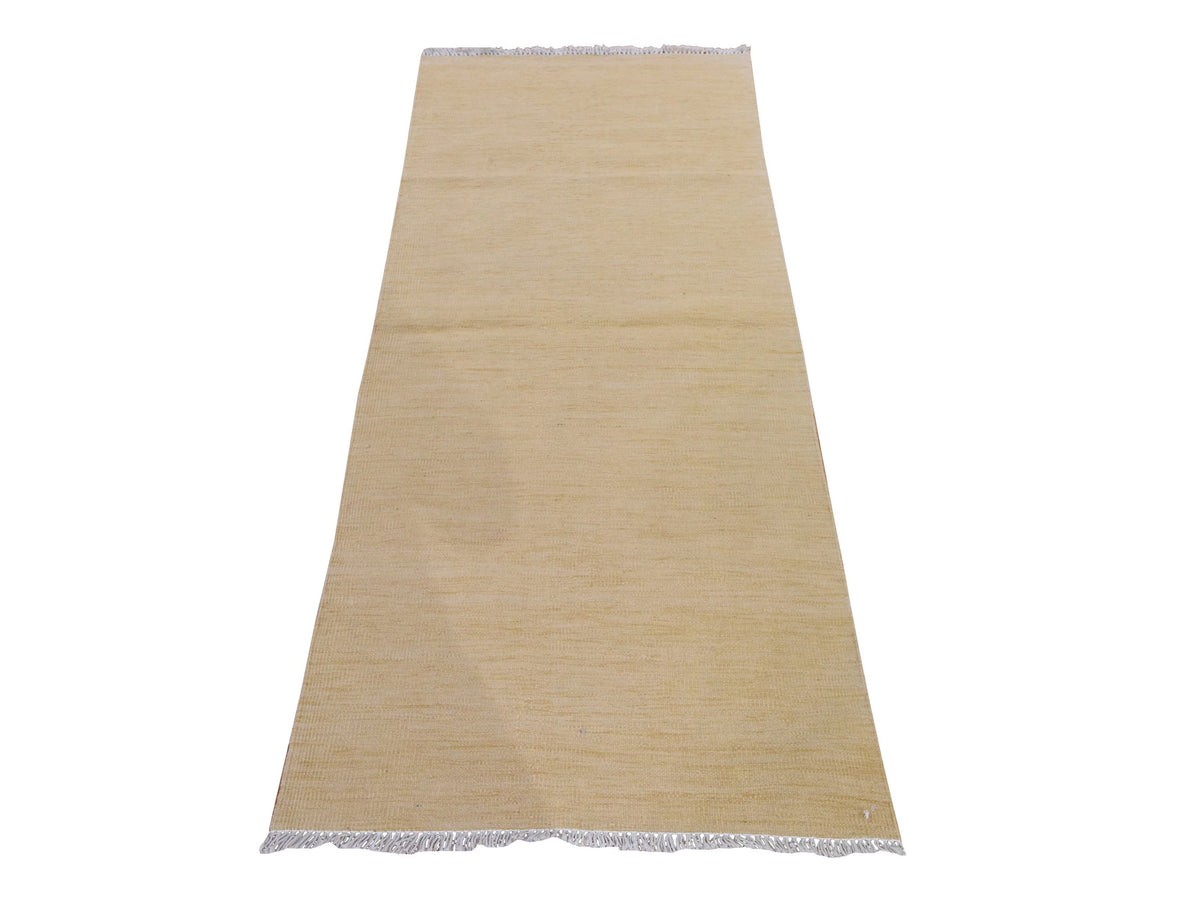 Kilim Flatweave hand-knotted wool runner in Brown, 2'5" x 6'3", SKU O078883