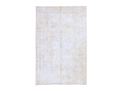Persian White Wash Vintage & Silver Wash hand-knotted wool rug in Ivory, 6'3" x 9'5", SKU O078884